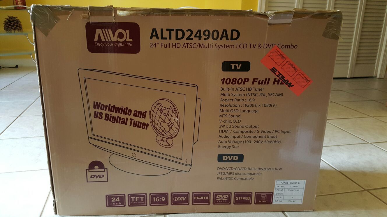 24" Avol HD Multi System LED TV/DVD Combo
