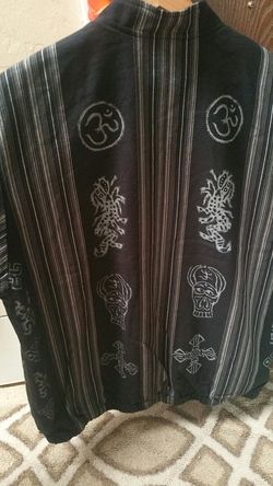 Supreme Woven Striped Batik Jacket Black Size L for Sale in