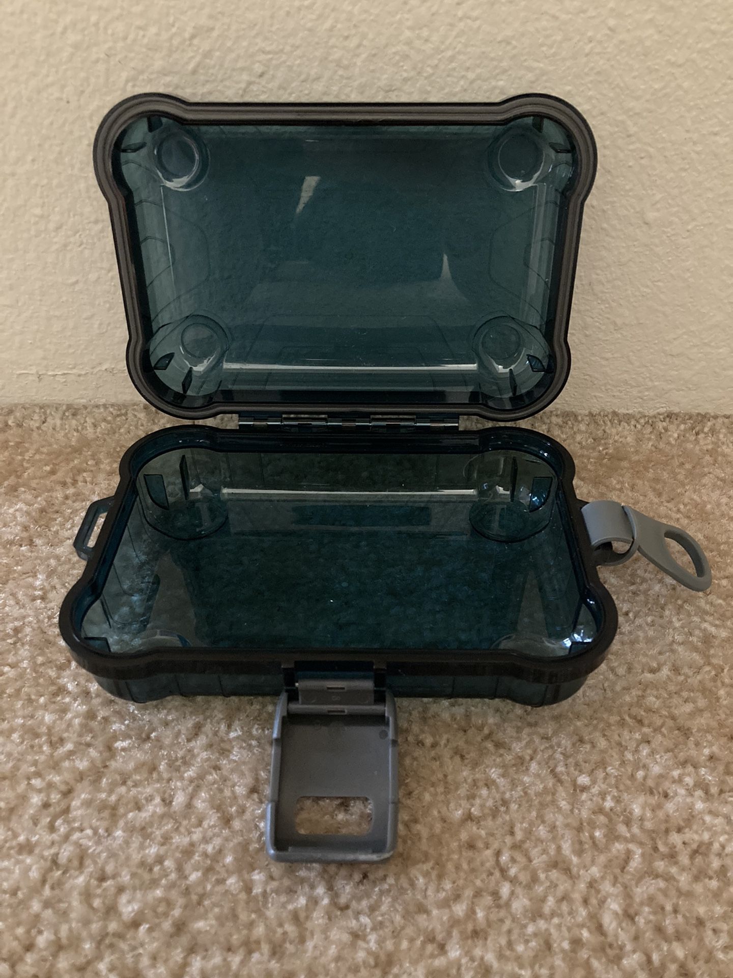 Outdoor Products Hard Case Waterproof Dry Box for Wallets, any Size Phone, Transparent Navy Blue