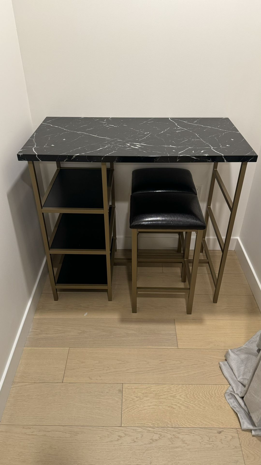 Marble Table with 2 Chair Stools  