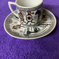 Greek Demitasse Cups And Saucers