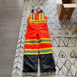 Pioneer Safety 100% Waterproof Quilted Bib Pant, Hi-Viz Orange - Small (V1120651U-S) Men’s Small