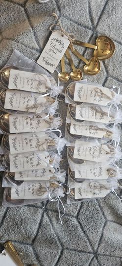 Gold Heart Measuring Spoons Wedding Favor Set