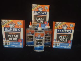 3 pack Box of Elmer's 9 Oz washable clear glue