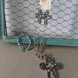 Necklace With Earrings And Bracelet