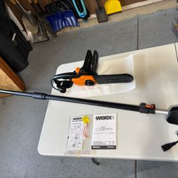 Worx Two In One Pole Saw Chainsaw, Electric