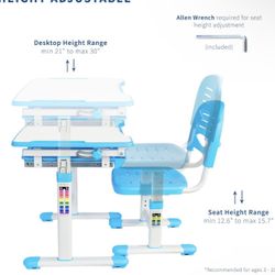 Childrens Desk and Chair Set, Kids Interactive Workstation, DESK-V201B