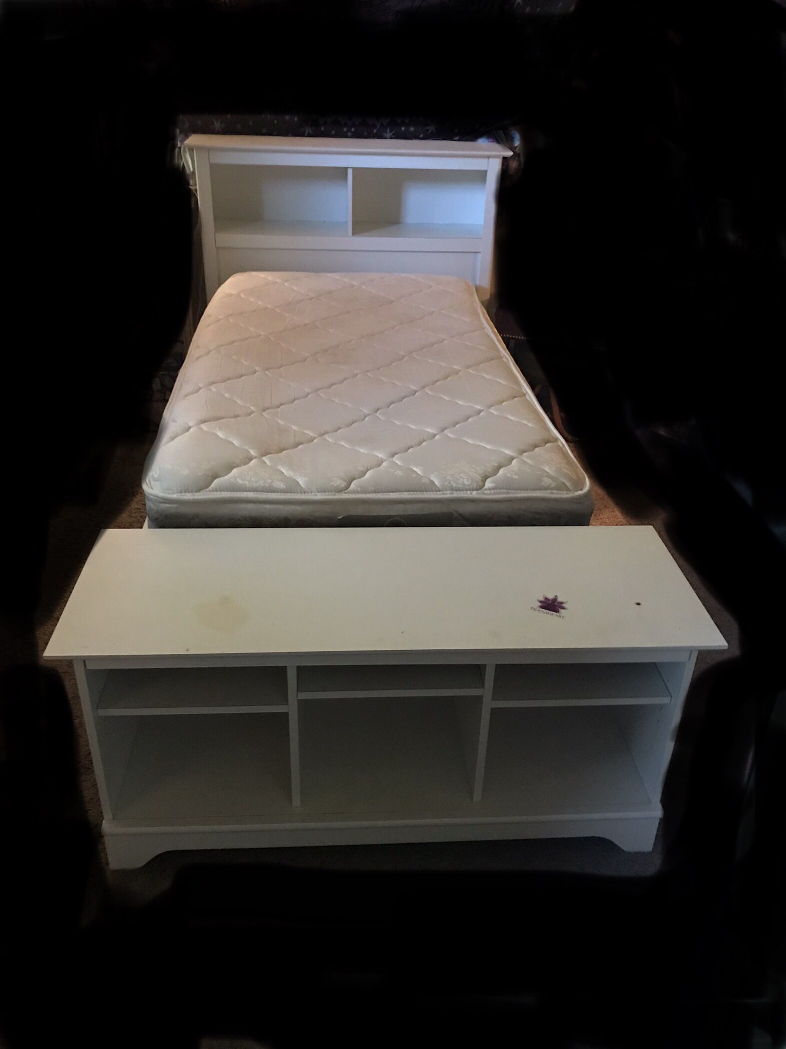 For Sale!!! Girls White Twin Bed w/3 stor. drawers, Headboard and Footboard