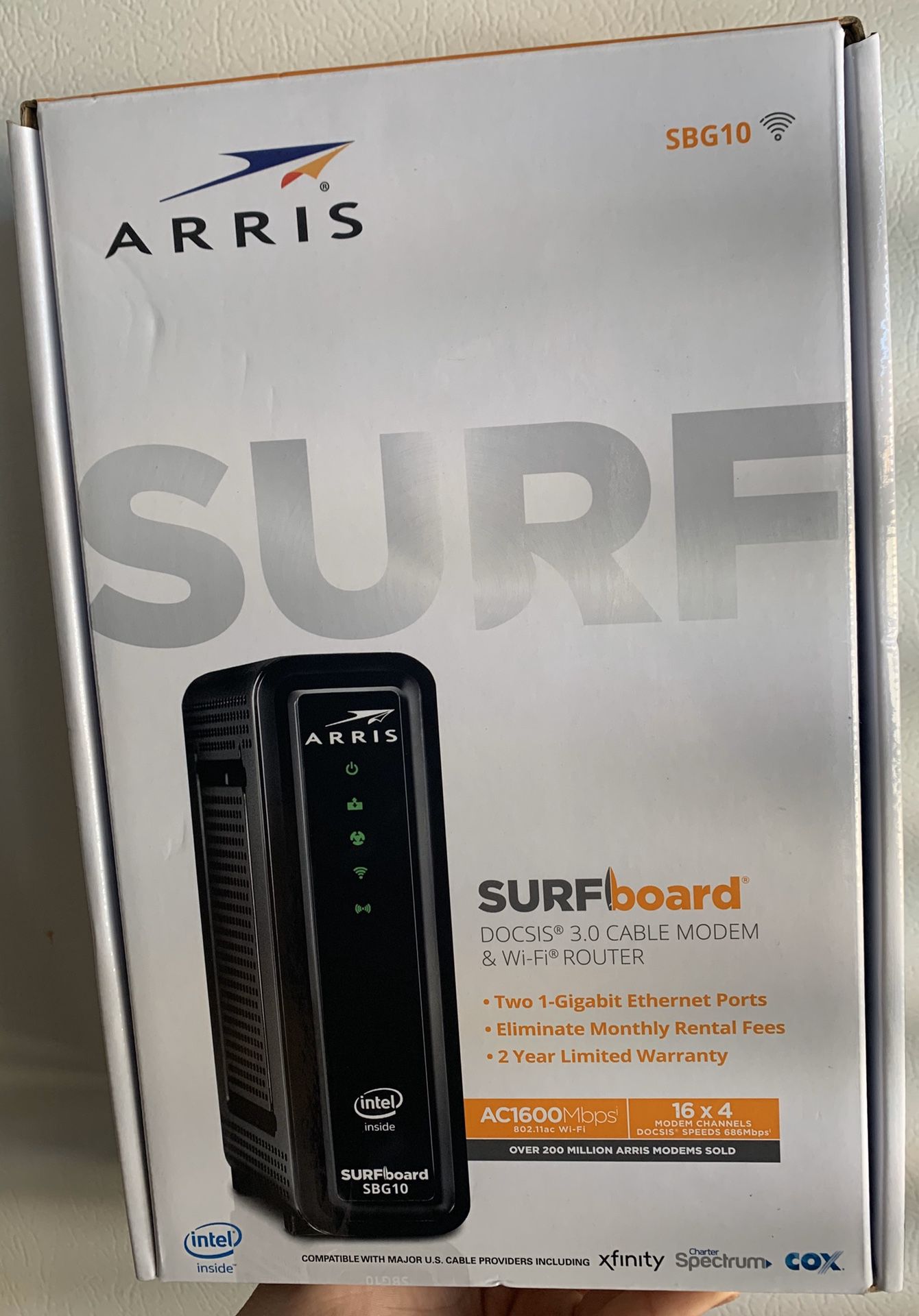 ARRIS SBG10 DOCSIS 3.0 CABLE MODEM & WI-FI ROUTER (Sealed Box)