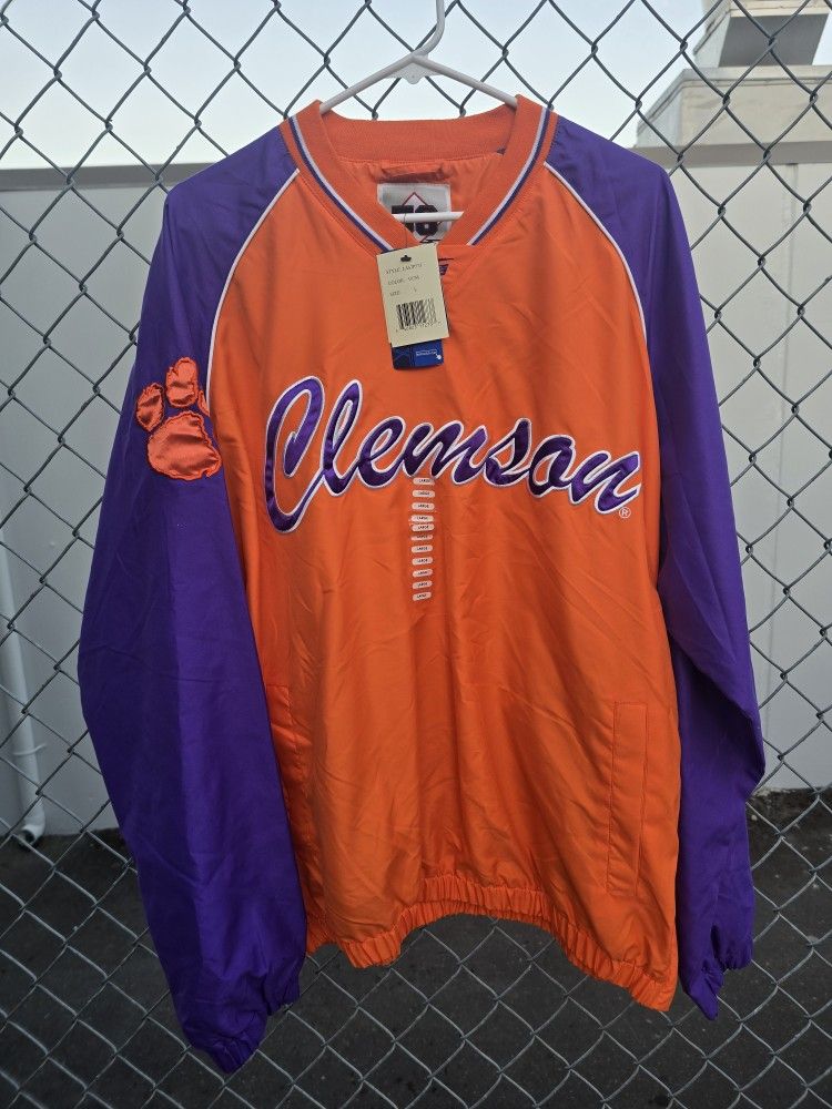 Vintage Clemson Tigers Windbreaker Jacket G-III 58 Sports Pullover Sz.large Nwt
