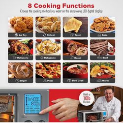 Emeril Lagasse Everyday 360 Air Fryer, 360° Quick Cook Technology, XL capacity,12 Pre-Set Cooking Functions including Bake, Rotisserie. Broil, Pizza, 