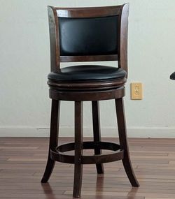 solid wood swivel cushioned leather barstool bar counter stool with back