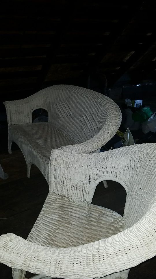 De mimbre el set, patio furniture