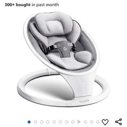 Munchkin Baby Swing, Portable and Lightweight, Bluetooth Enabled with Natural Sway in 5 Ranges of Motion, Grey/White