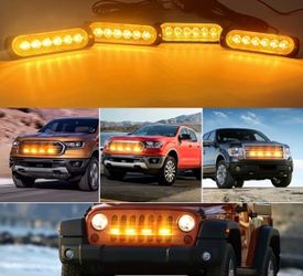 4pcs Car LED Universal Light Vehicle Front Grille Lamp Decorative Light for Cars LED Illumination for Automotive Use for Auto Truck Trailer UTV, ATV, 