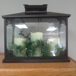 Glass Shadow Box With Candles