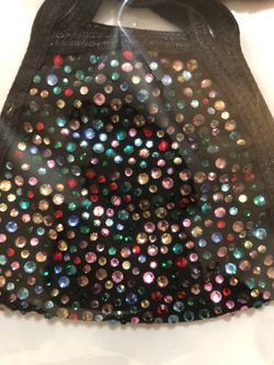 Black Multi Color Bling  Rhinestone Mask 