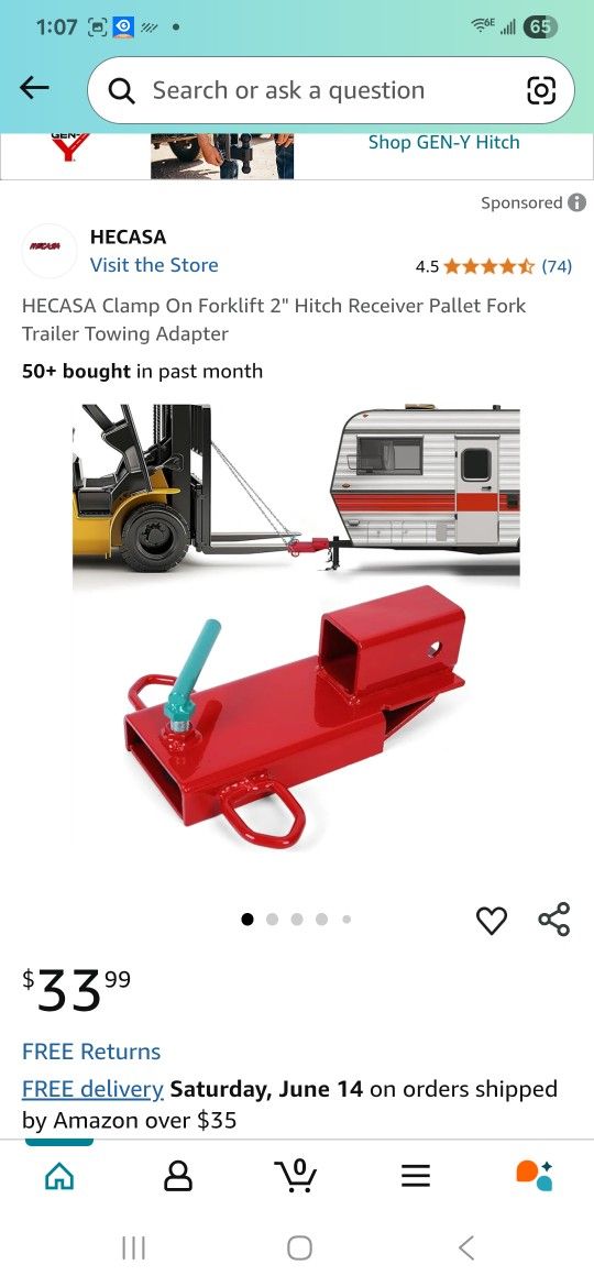 Clamp On Forklift 2" Hitch Receiver Pallet Fork Trailer Towing Adapter