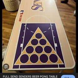Full Send Lakers Color Beer Pong Table