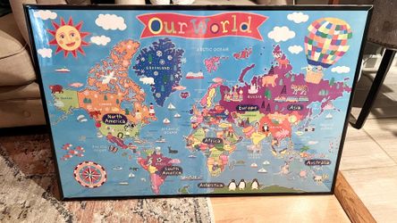 framed map poster