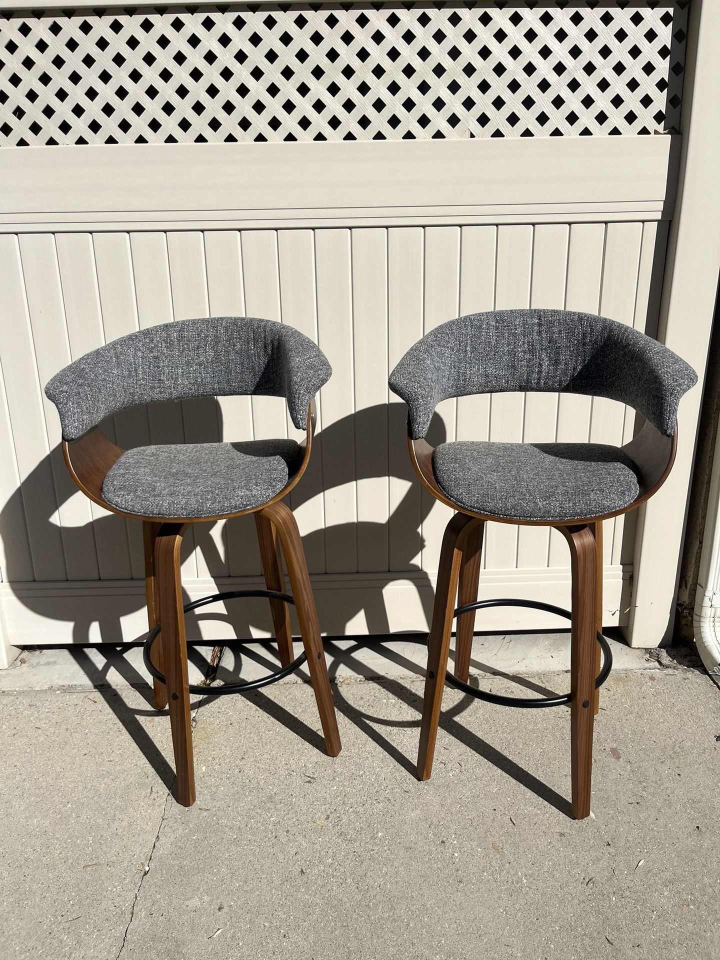 Mid Century Modern Swivel Bar Stools 