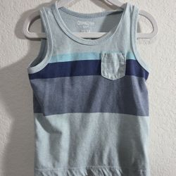 OshKosh 2T Sleeeveless Blue Shirt Toddler Boys