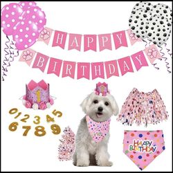 Dog/Cat Whole Birthday Supply Decor In Pink