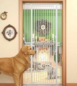 74.8" Extra Tall Pet Cat Gate White 29.5" to 35.25" Wide New, Open Box