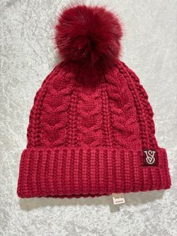 Victoria’s Secret Red cable knit beanie