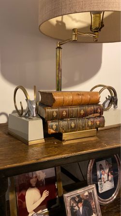 Vintage mid century brass chrome ram bookends