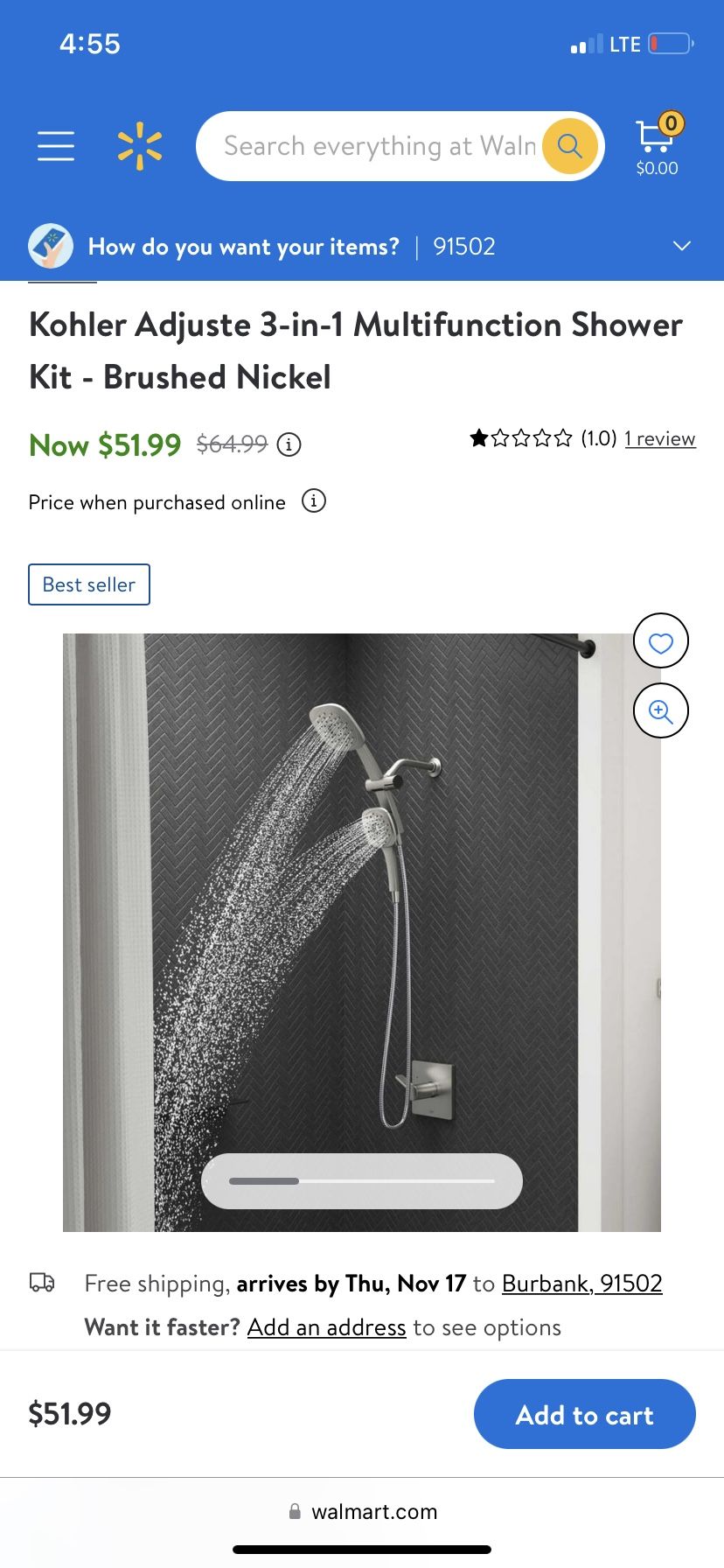 Kohler 3 In 1 Multifunction Shower Combo Kit for Sale in Lake View Terrace, CA OfferUp