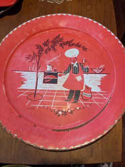 Vintage 1960s bbq tray garden patio decoration