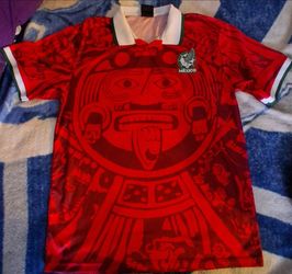 Mexico National Soccer Jersey Red Aztec