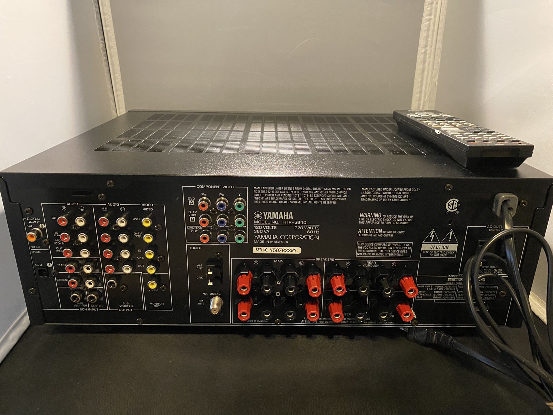 Yamaha HTR5640 6Channel Digital Home Theater Receiver w/Remote. for