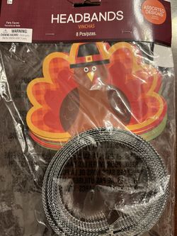 8 Turkey Headbands assorted colors