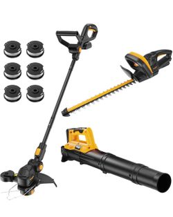 Cordless Weed Eater,Hedge Trimmer & Blower Combo Compatible with Dewalt 20V