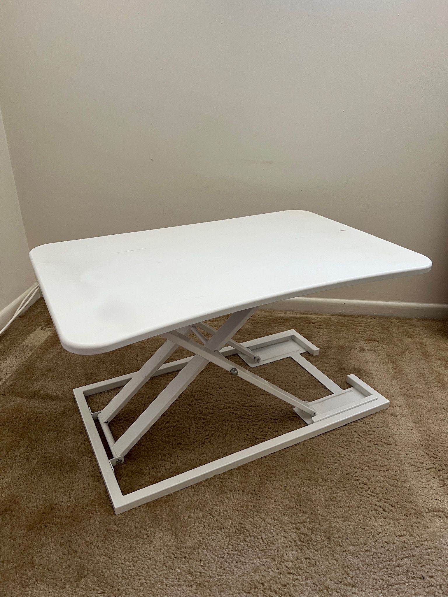 White Desk Monitor Riser / Standing Desk Converter