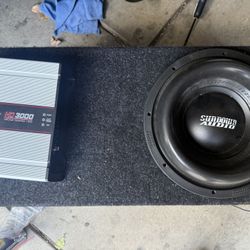 10” Sundown Audio 1500w Sub With Amp And Box