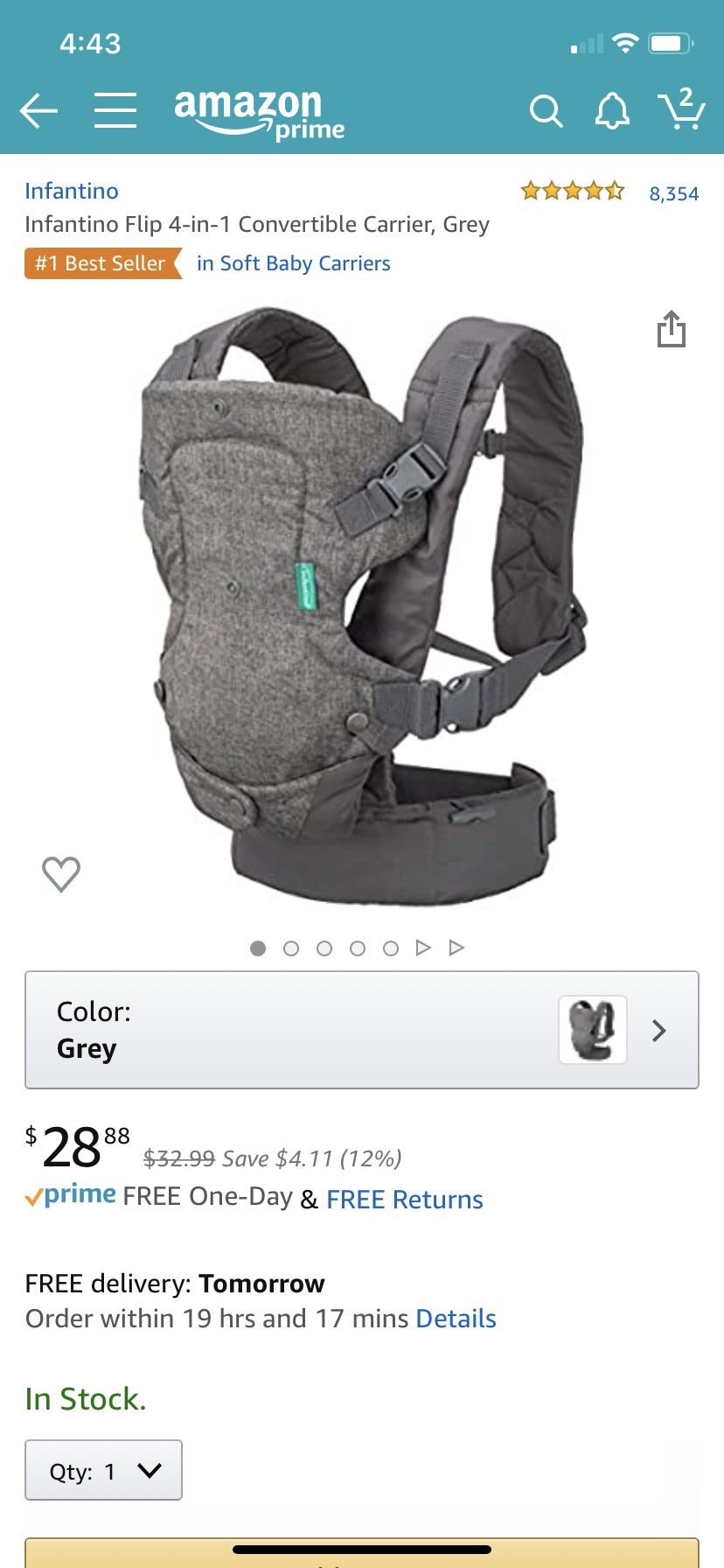 Infantino 4 in 1 baby carrier