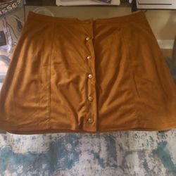 Shein Curve Mustard Yellow Button Up Skirt Size 3X 