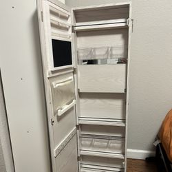 Full Length Mirror And Storage For Makeup/Jewlery