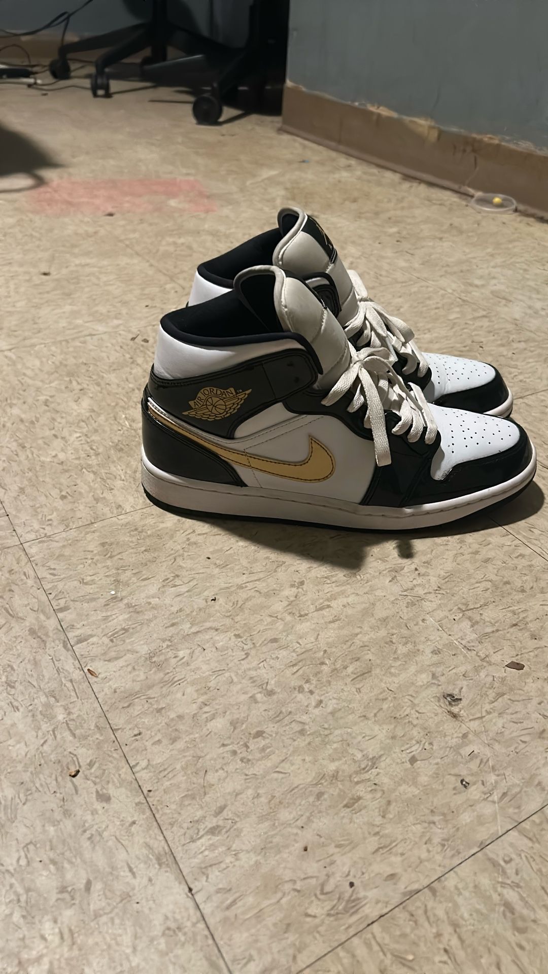 Gold & White Jordan 1s