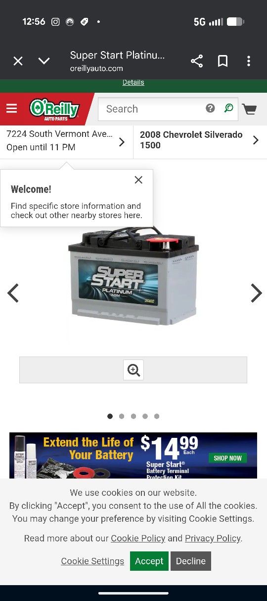 Super Start Platinum AGM A1 Battery Group Size 48 H6 760 CCA 120
Minute RC - 48PLTJ