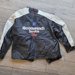 Vtg WILSONS LEATHER DALE EARNHARDT NASCAR JACKET SIZE L - SHOWS WEAR