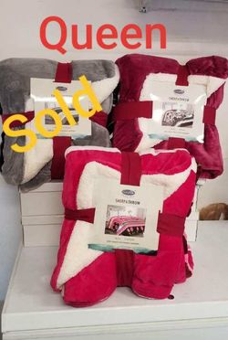 New queen borrego blankets $24 each