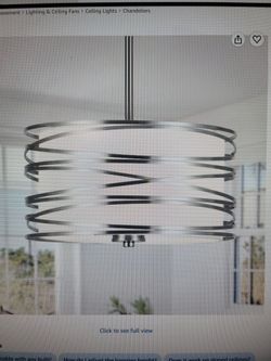 Modern Drum Chandelier with Metal Ring Detail