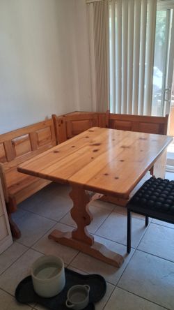 FREE Solid Wood Table and Corner Bench Chairs