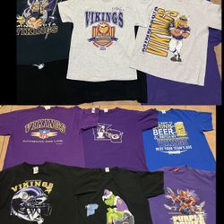 Vintage Minnesota Vikings Clothes Lot Size L/XL (Read description)