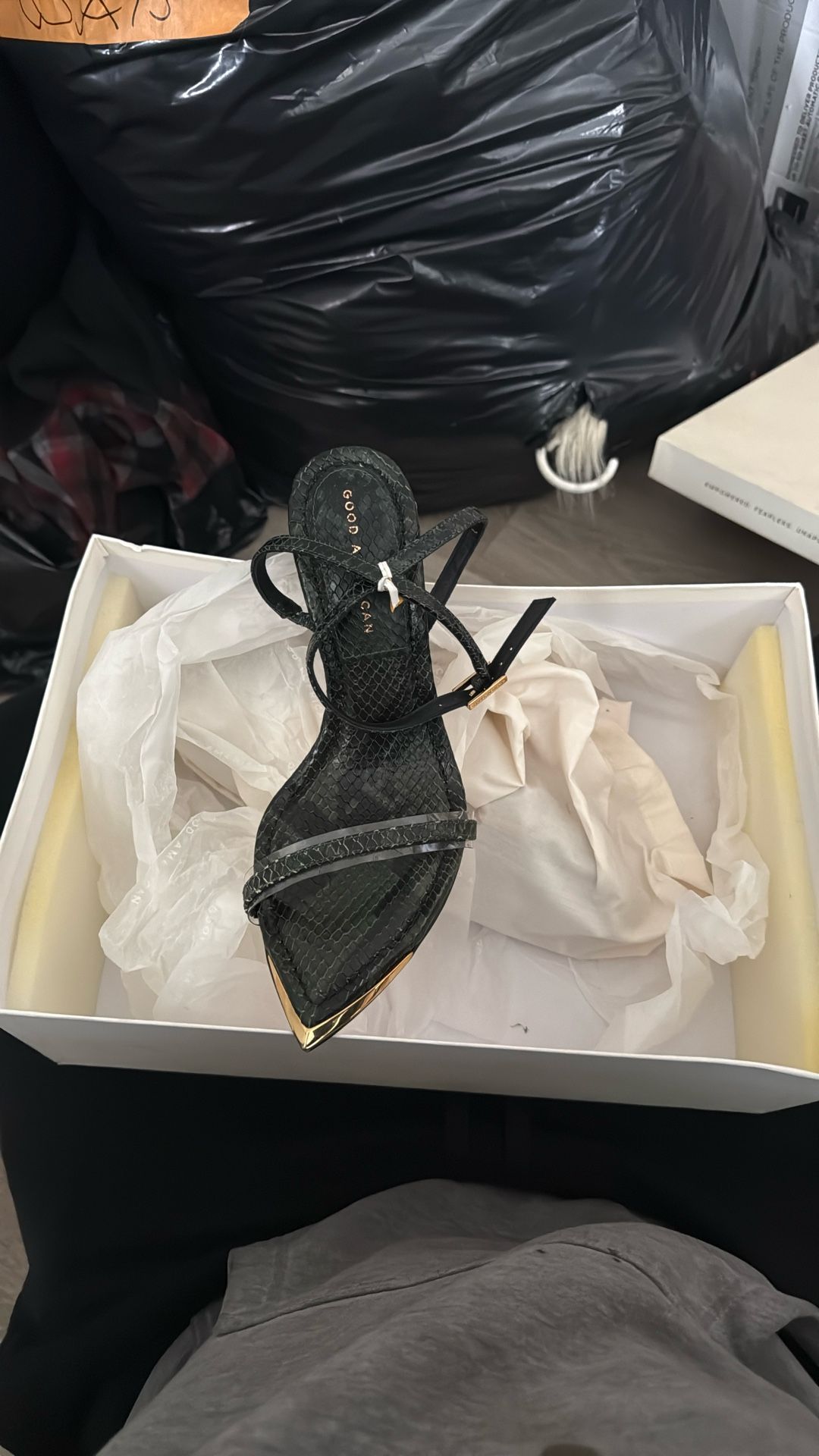 Good American Green Python High Heels Women’s Size 7