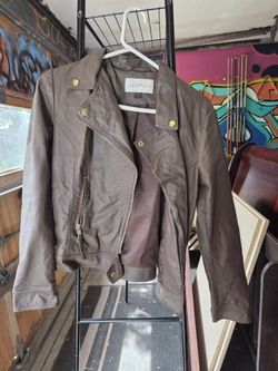Brown Faux Leather Jacket